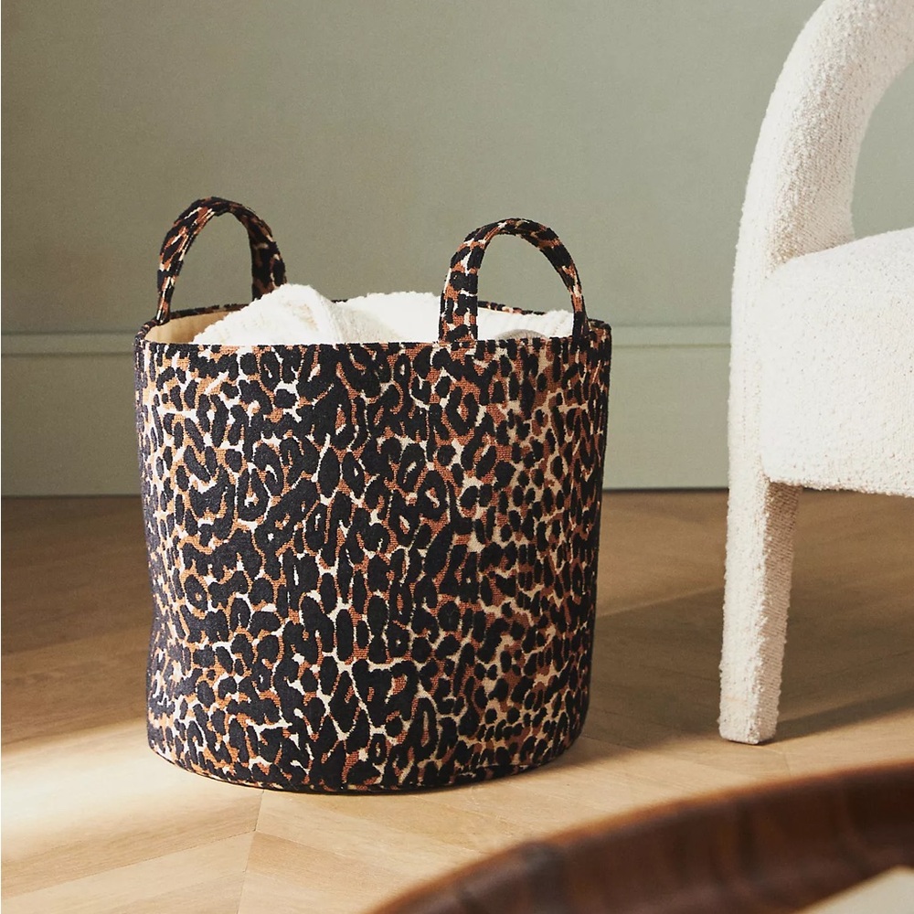 Anthropologie LEOPARD-PRINT BASKET Style No.  4525088310065